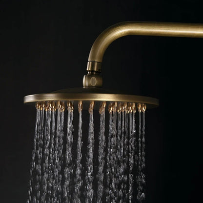 Antique Brass Single Lever Exposed Rain Shower System with Hand Shower & Bath Filler - 
