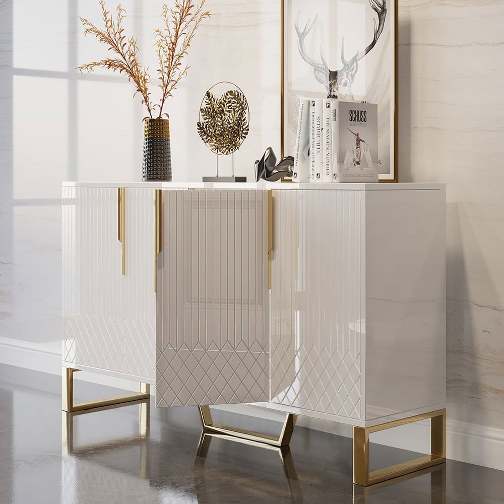 Aro 1500mm Contemporary Sideboard Buffet 4-Door Sideboard Table Kitchen Buffet Table - 