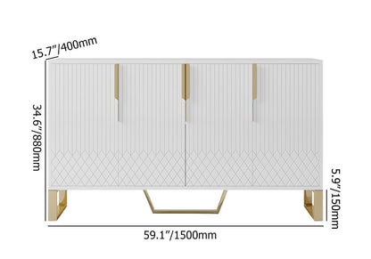 Aro 1500mm Contemporary Sideboard Buffet 4-Door Sideboard Table Kitchen Buffet Table - 