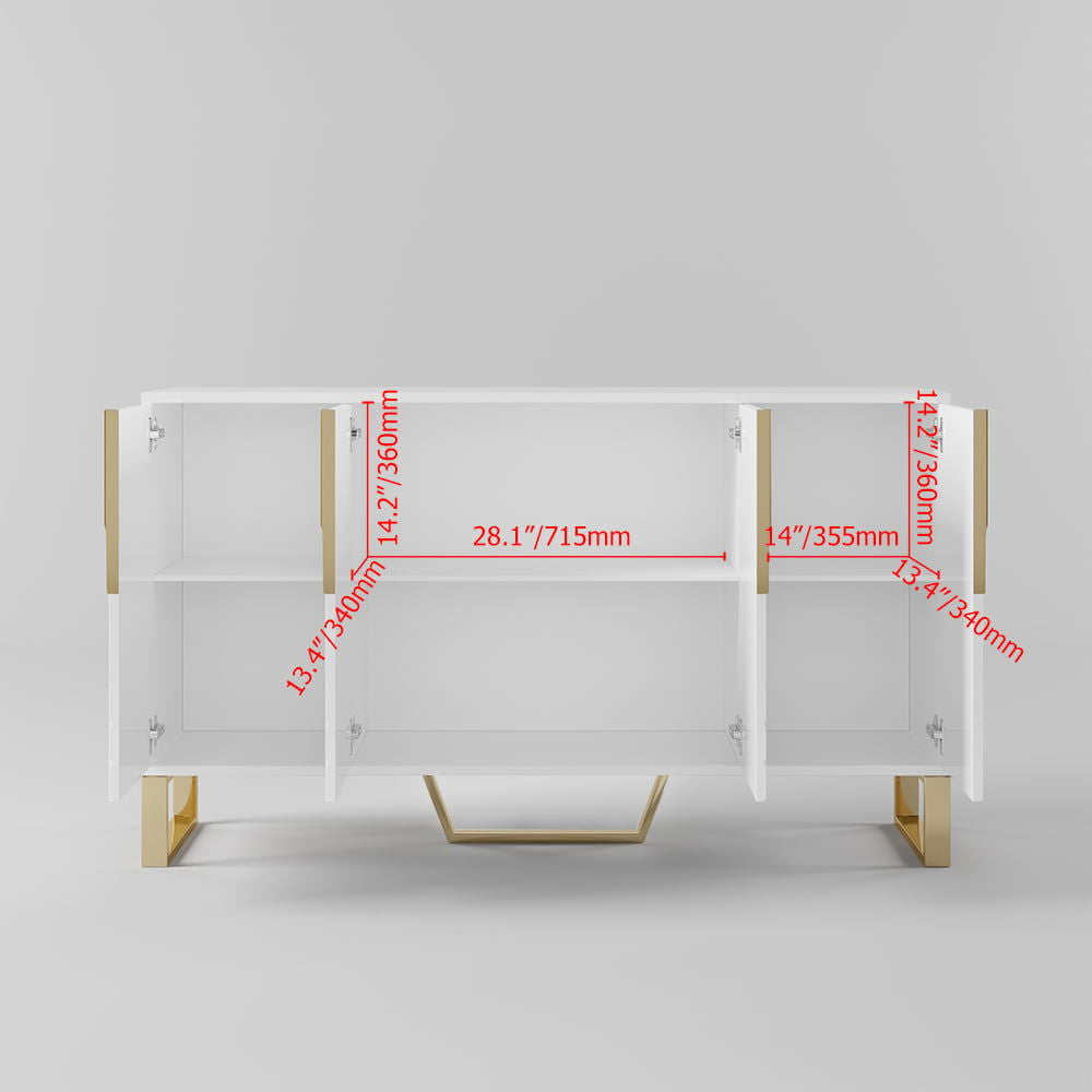 Aro 1500mm Contemporary Sideboard Buffet 4-Door Sideboard Table Kitchen Buffet Table - 