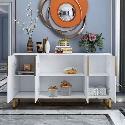 Aro 1500mm Contemporary Sideboard Buffet 4-Door Sideboard Table Kitchen Buffet Table - 