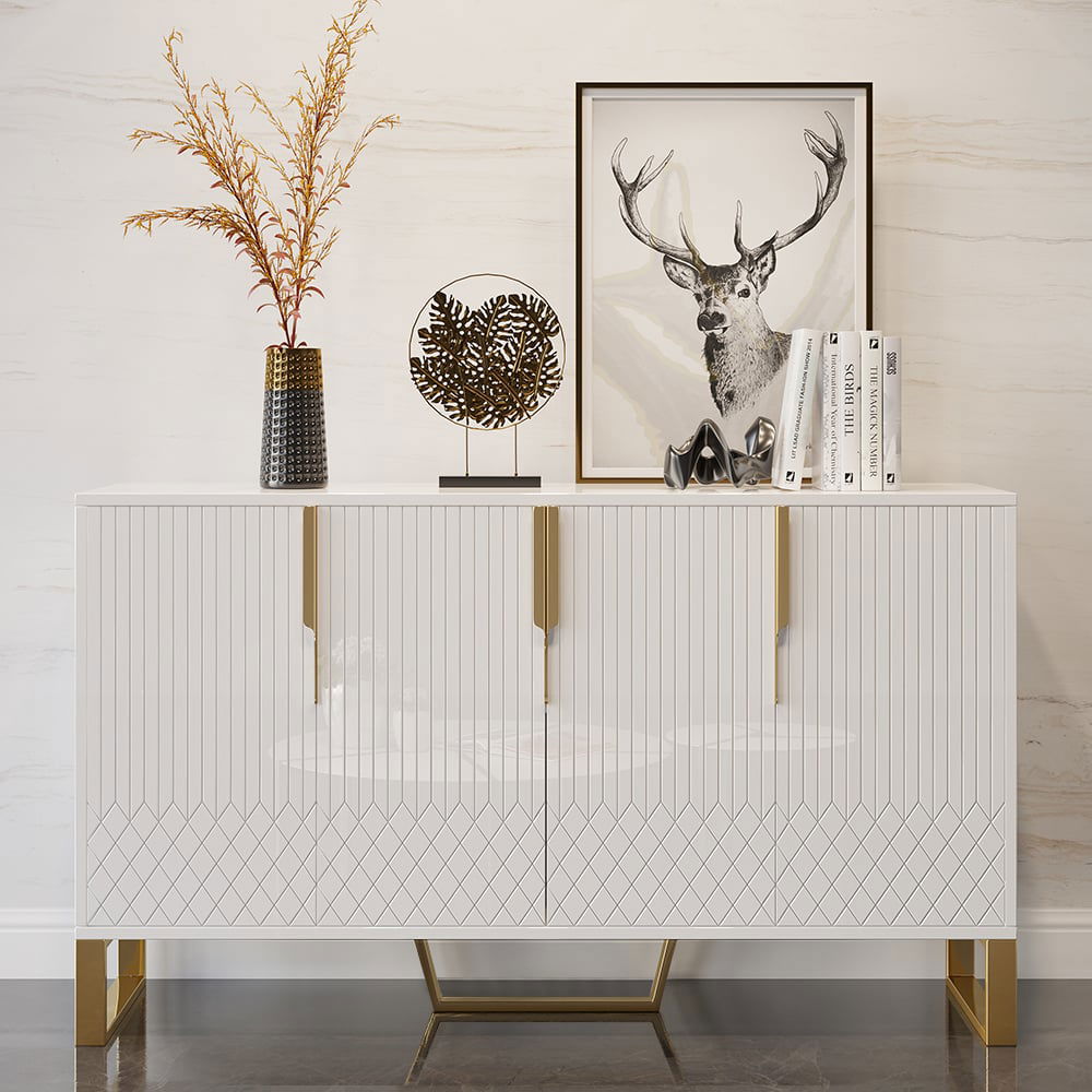 Aro 1500mm Contemporary Sideboard Buffet 4-Door Sideboard Table Kitchen Buffet Table - Homary