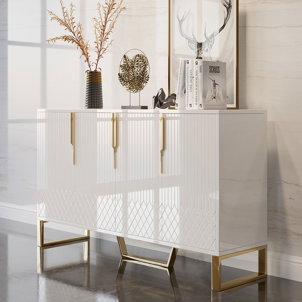 Aro 1500mm Contemporary Sideboard Buffet 4-Door Sideboard Table Kitchen Buffet Table - Homary