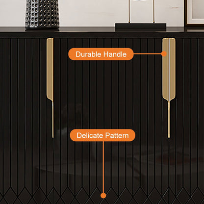 Aro Modern Black Wood Sideboard Cabinet 4 Doors for Kitchen Storage 1500mm Wide - 