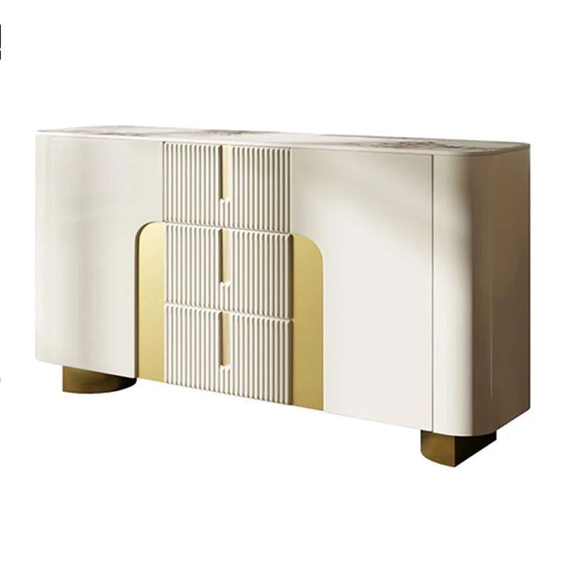 Artus Modern White 1500mm Sintered Stone Sideboard 3 Drawers Kitchen Buffet Table - 