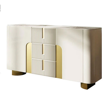 Artus Modern White 1500mm Sintered Stone Sideboard 3 Drawers Kitchen Buffet Table - 