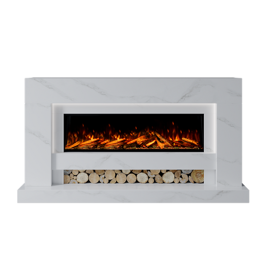 Aspen Suite 1300 S Marble Electric Fireplace 1900mm - 
