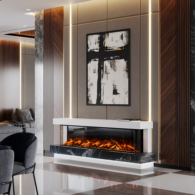 Lazio Suite 2500 3D Panoramic Marble Electric Fireplace - 