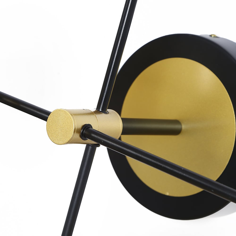 Nordic Style Semi Flush Mount Lighting Gold/Black Ceiling Light Fixture LED Ring - 