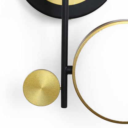 Nordic Style Semi Flush Mount Lighting Gold/Black Ceiling Light Fixture LED Ring - 