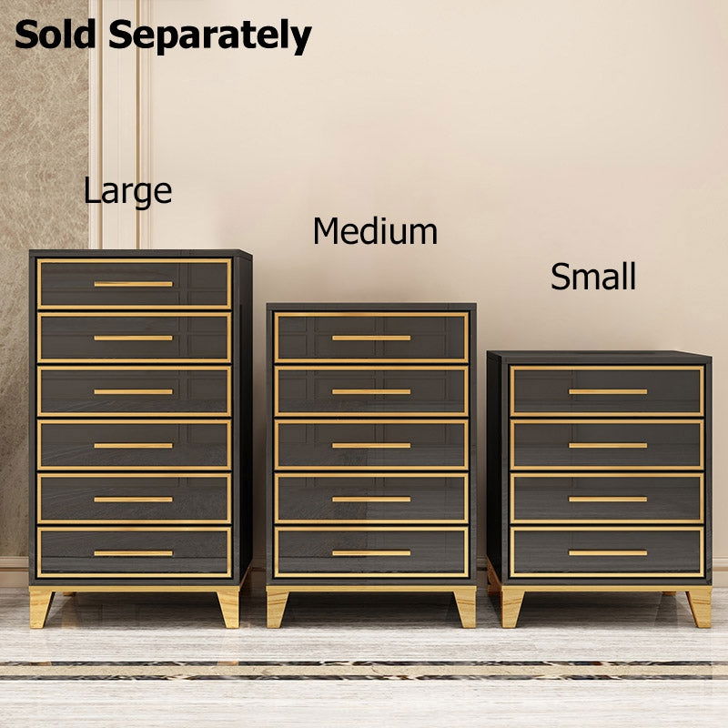 Black Chest of Drawers Modern 5 Drawers Accent Chest Medium - 