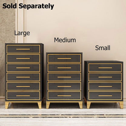 Black Chest of Drawers Modern 5 Drawers Accent Chest Medium - 