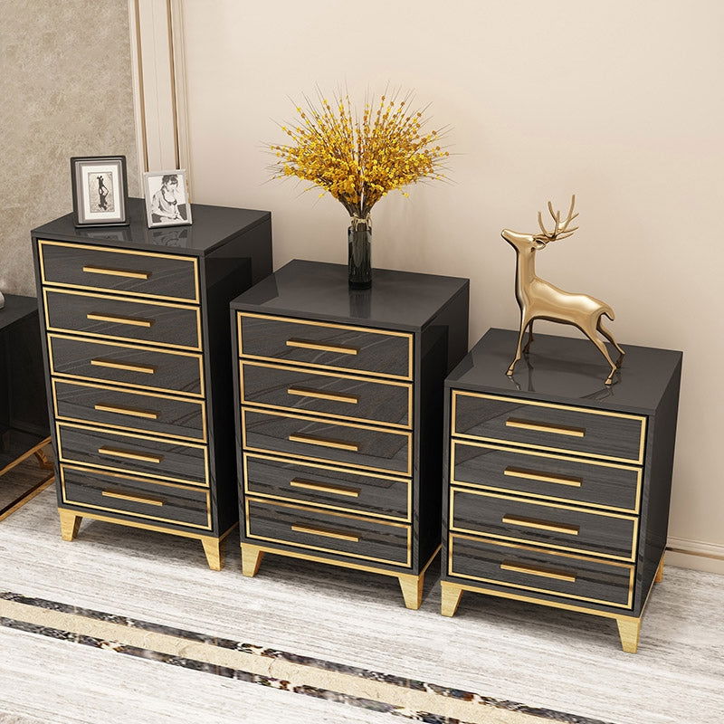 Black Chest of Drawers Modern 5 Drawers Accent Chest Medium - Homary