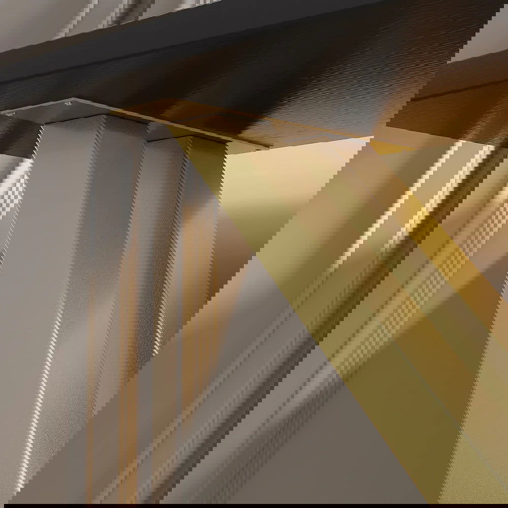 Black & Gold Narrow Console Table Accent Table For Hallway X Base Metal in Small - 