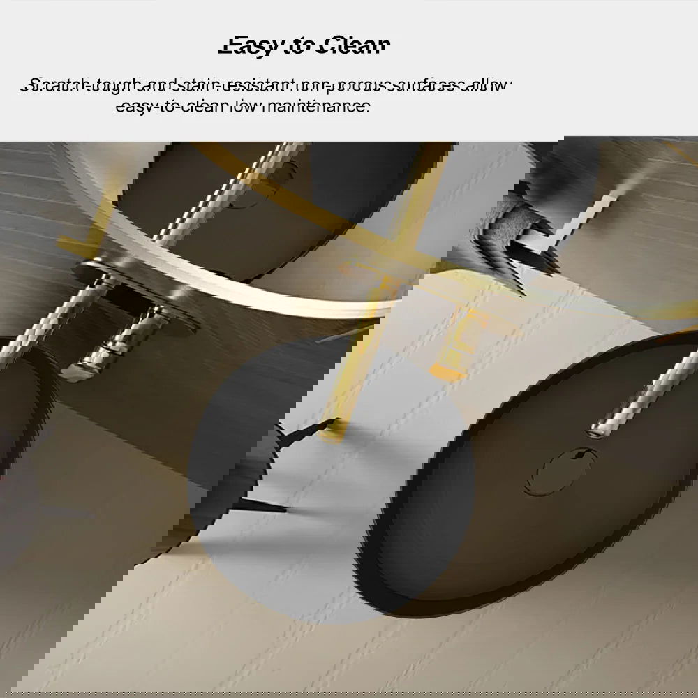 Black Modern Round Stainless Steel Basin Pedestal Basin Freestanding - 