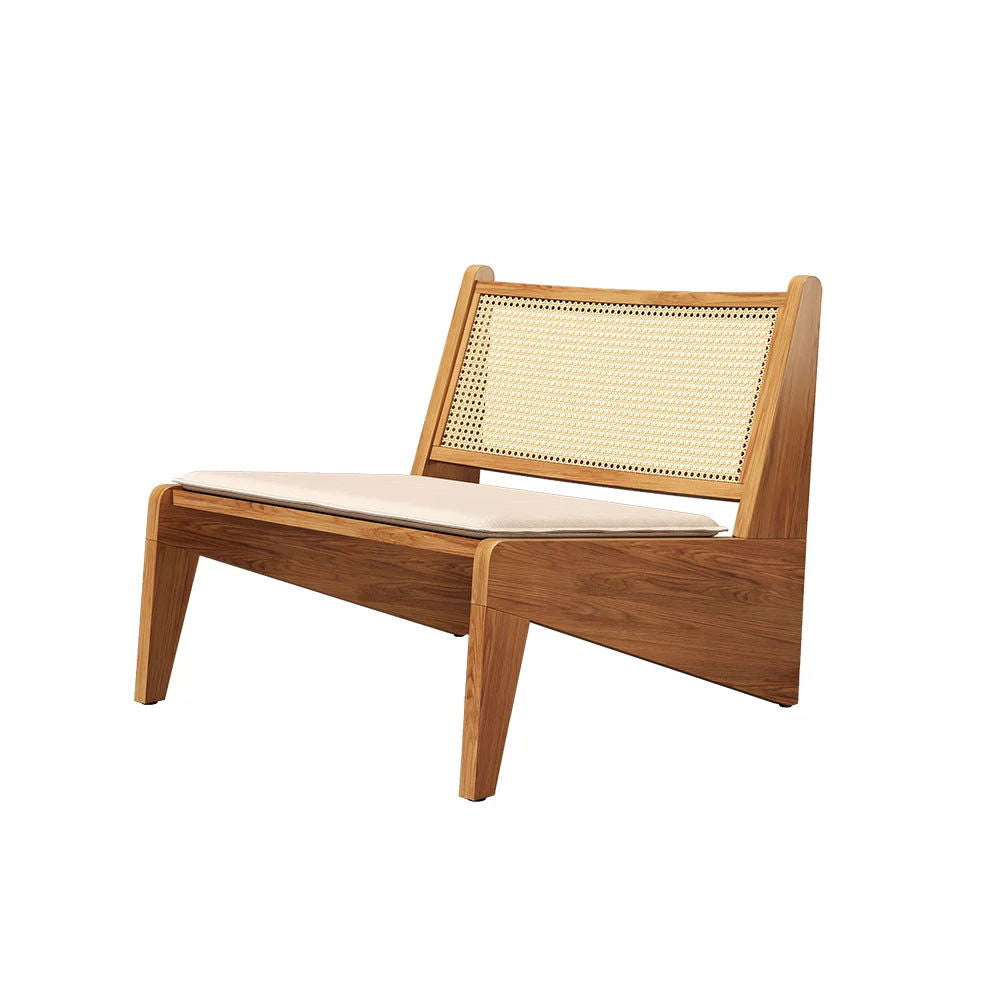 Boho Style Outdoor Aluminium Alloy & PE Rattan Patio Chair with Removable Cushion - 