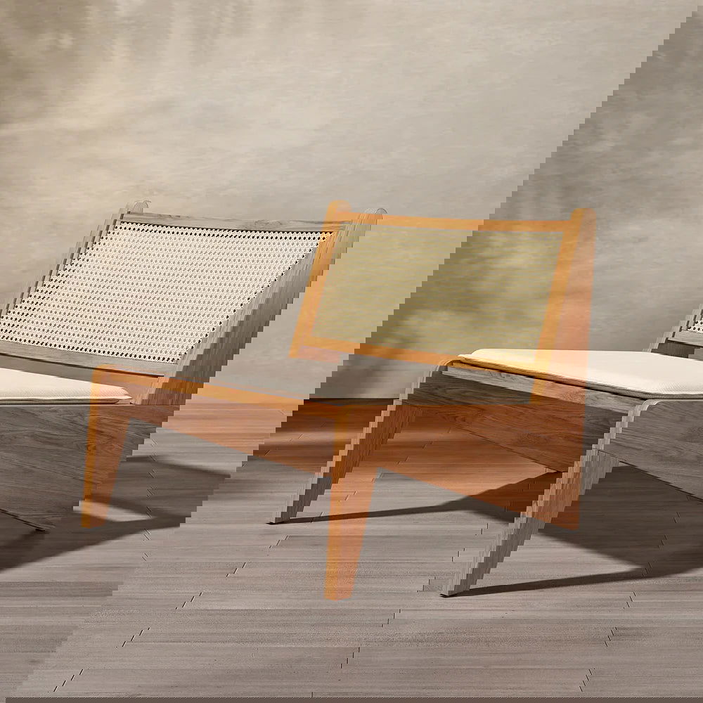 Boho Style Outdoor Aluminium Alloy & PE Rattan Patio Chair with Removable Cushion - 