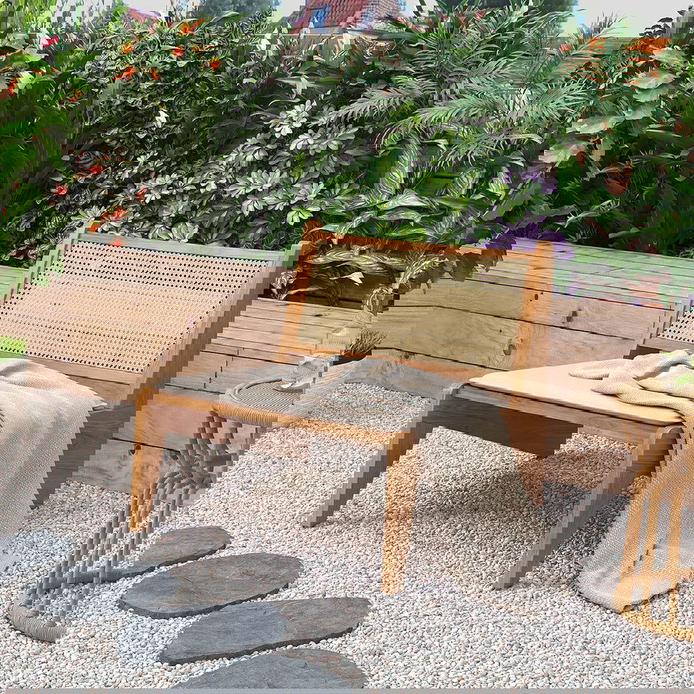 Boho Style Outdoor Aluminium Alloy & PE Rattan Patio Chair with Removable Cushion - 