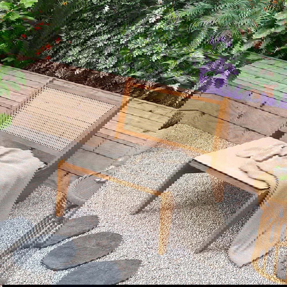 Boho Style Outdoor Aluminium Alloy & PE Rattan Patio Chair with Removable Cushion - Homary