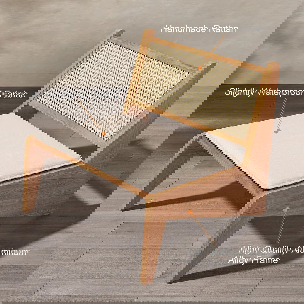 Boho Style Outdoor Aluminium Alloy & PE Rattan Patio Chair with Removable Cushion - Homary