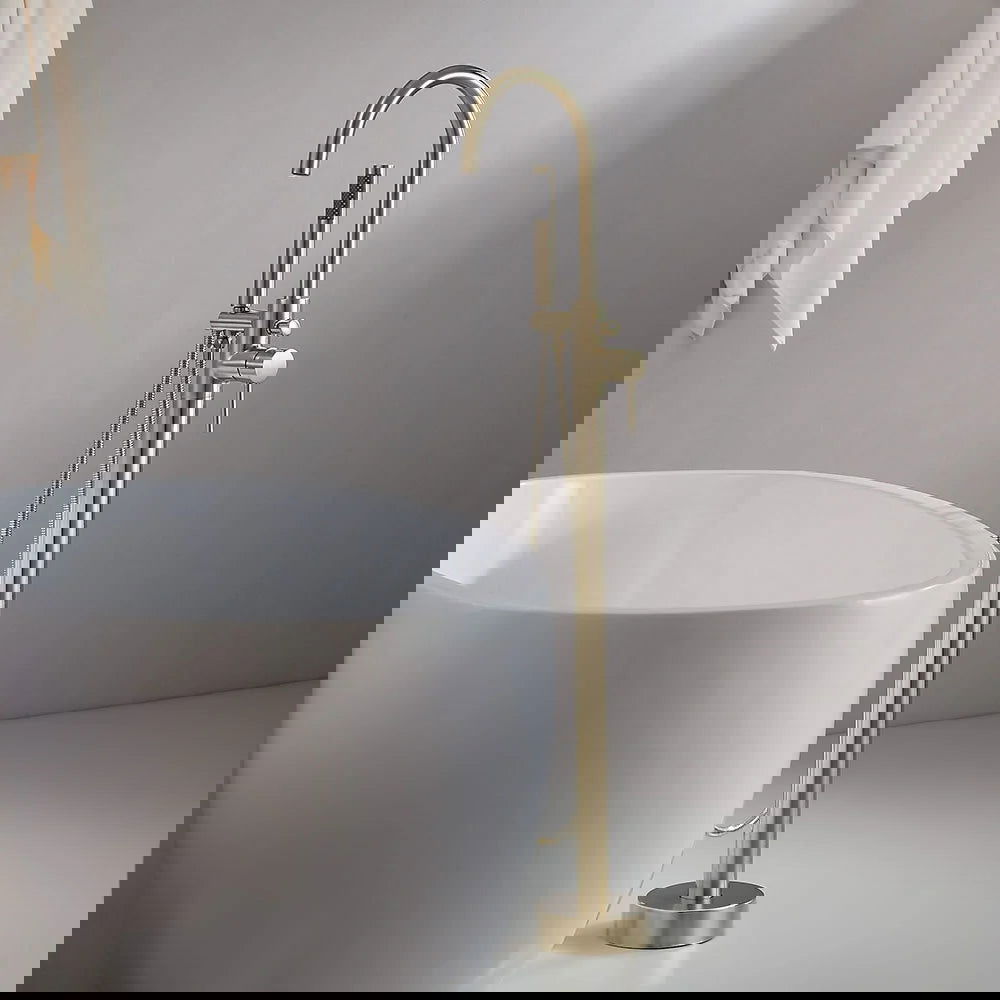 Brewst Freestanding Single Lever Handle Bath Filler Tap with Handshower Solid Brass - 