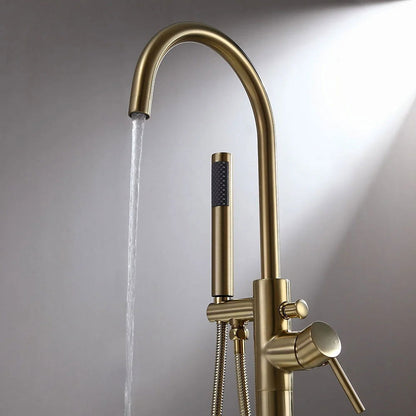 Brewst Freestanding Single Lever Handle Bath Filler Tap with Handshower Solid Brass - 