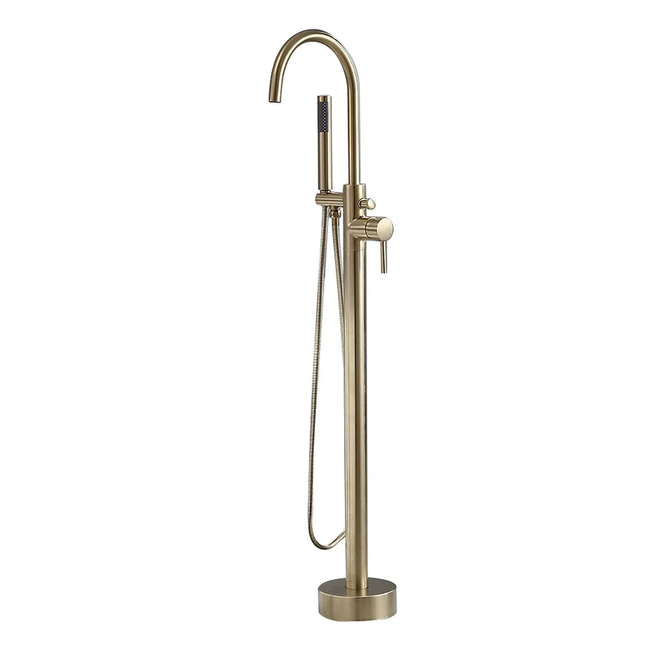 Brewst Freestanding Single Lever Handle Bath Filler Tap with Handshower Solid Brass - 