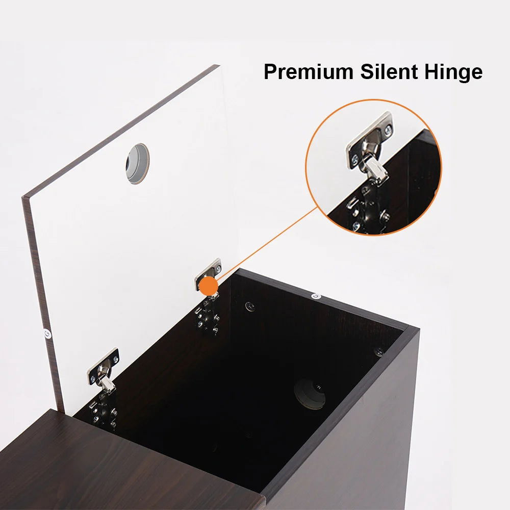 Brown Rectangle End Table with Drawers Modern Sofa Table for Living Room - 