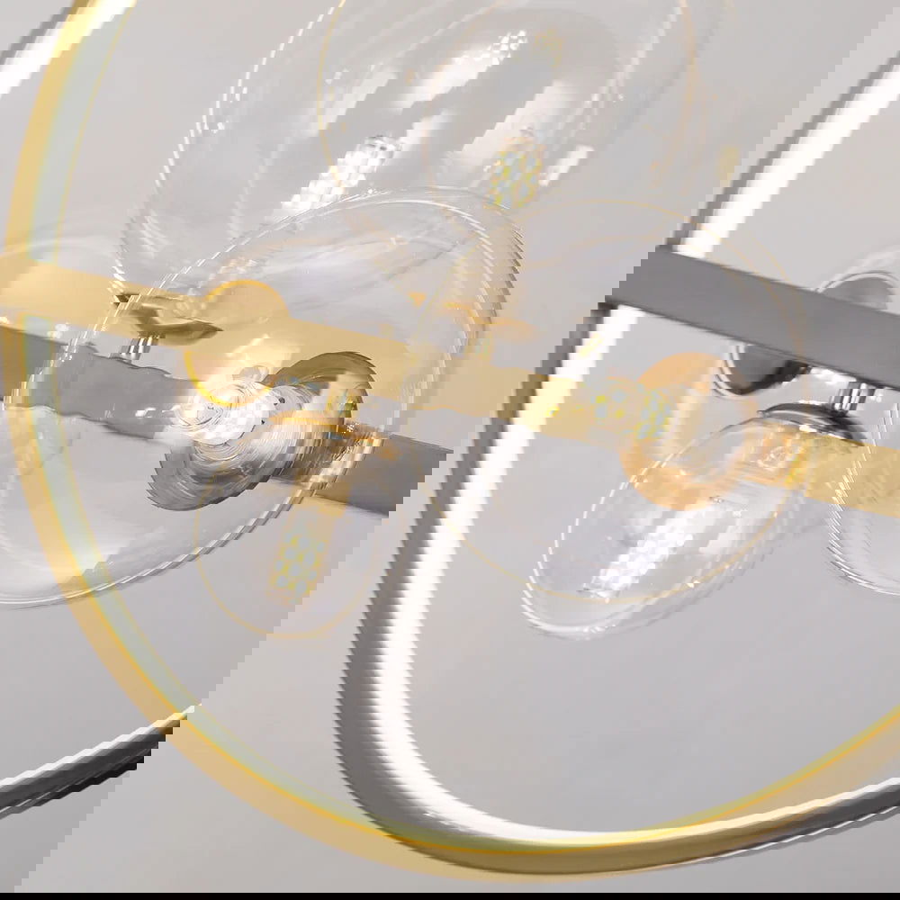 Bubi 10-Light Gold Kitchen Island Light Modern Linear Pendant Light with Glass Shade - 