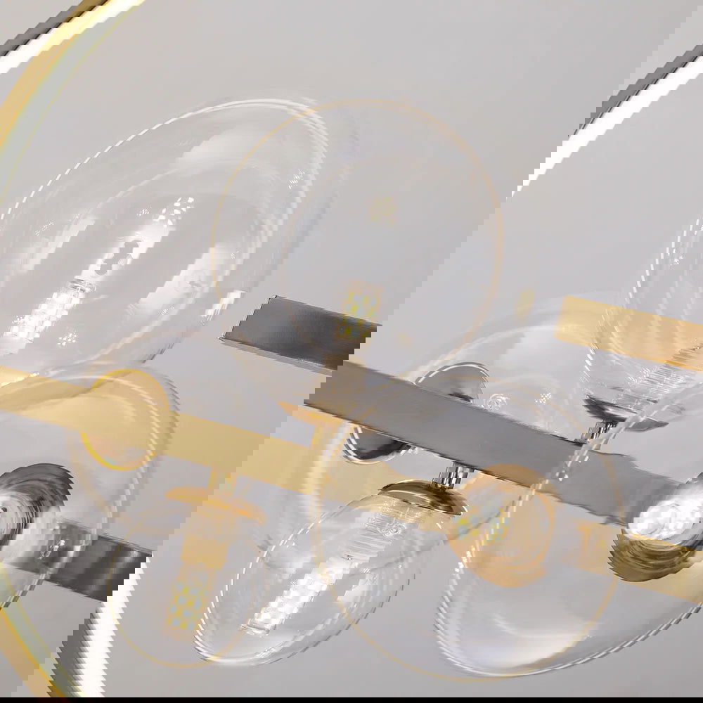 Bubi 10-Light Gold Kitchen Island Light Modern Linear Pendant Light with Glass Shade - 