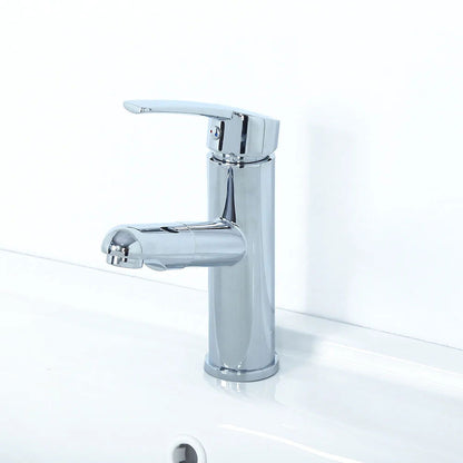 Chaf Contemporary Single Lever Handle Bathroom Tap with Pullout Spray in Polished Chrome - 