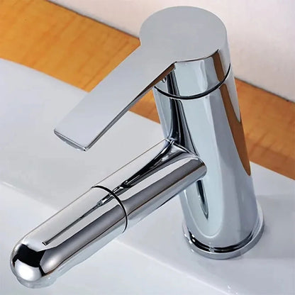 Chaf Contemporary Single Lever Handle Bathroom Tap with Pullout Spray in Polished Chrome - 