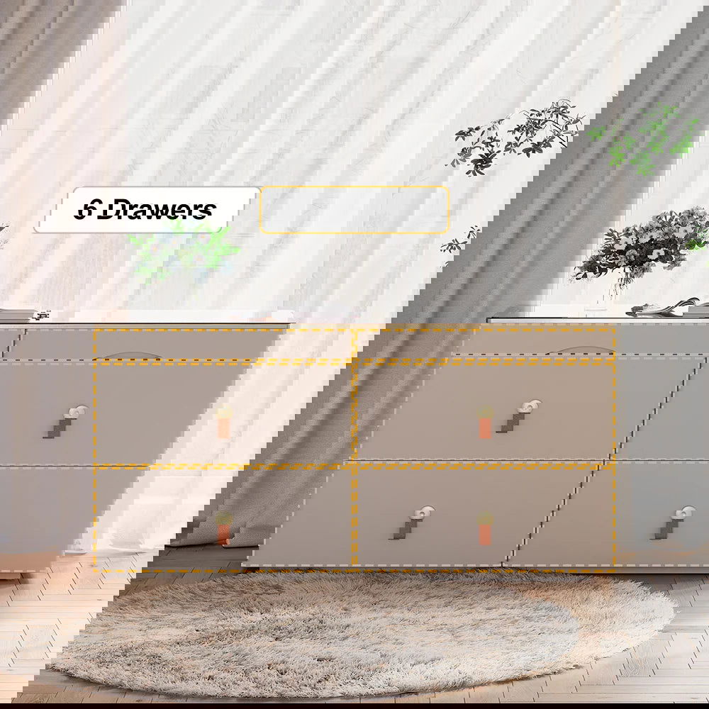 Chanor Glass Champagne Dresser 6 Drawer Closet Island with Jewelry Display Storage - 