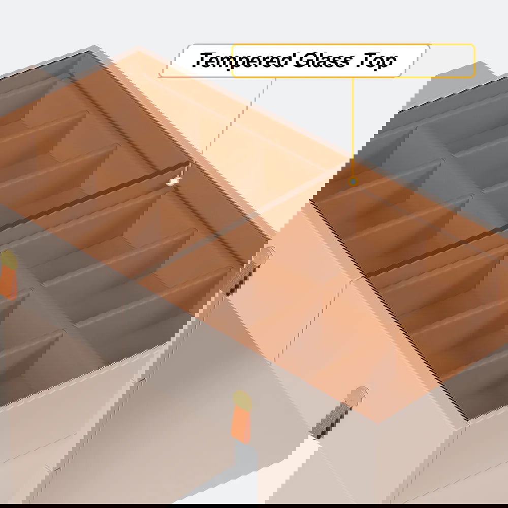 Chanor Modern Champagne Retractable Makeup Vanity Closet Island with Jewelry Storage - 