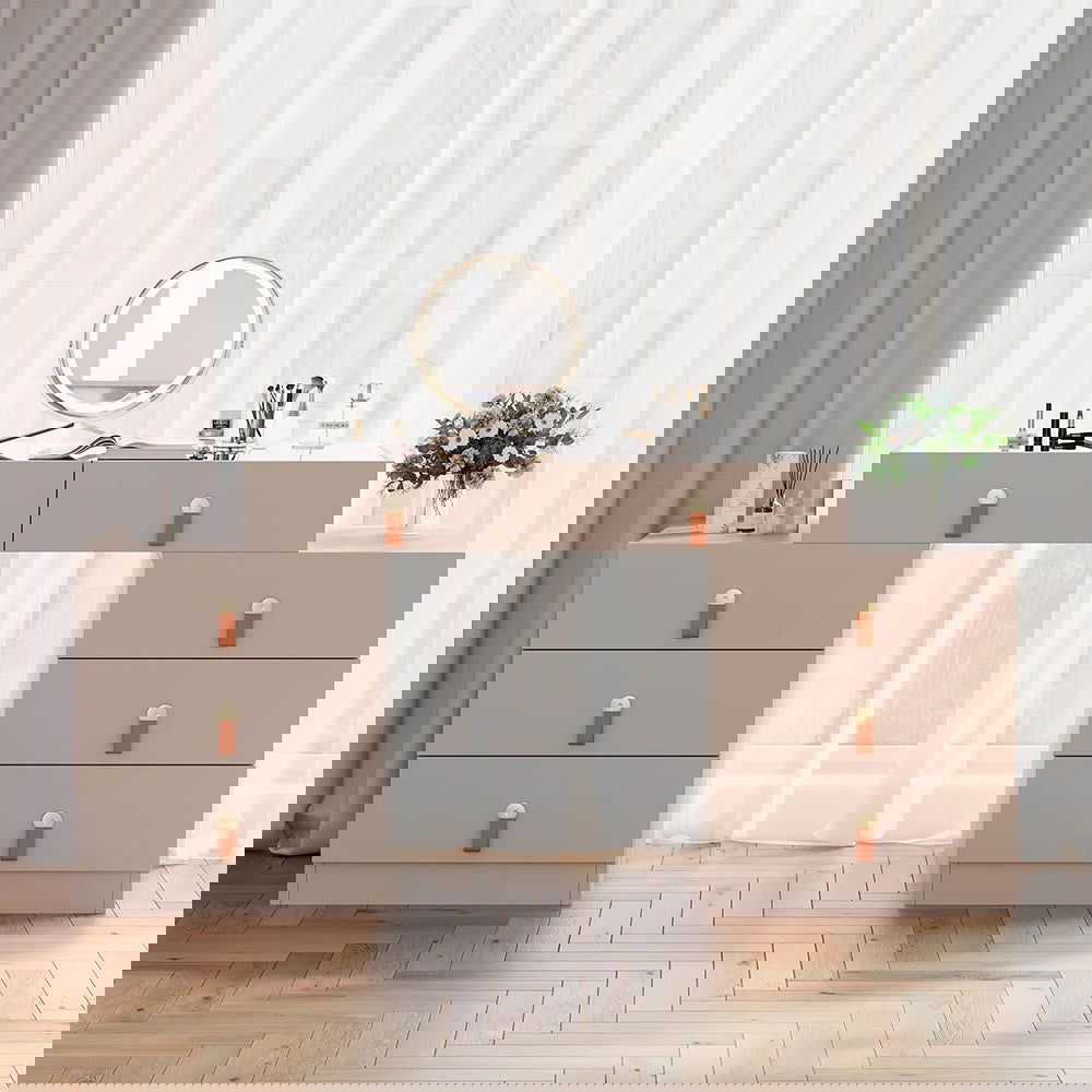 Chanor Modern Champagne Retractable Makeup Vanity Closet Island with Jewelry Storage - Homary