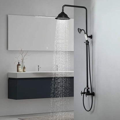 Chester Rainfall Showerhead with Handheld Shower Exposed Shower System Antique Black - 