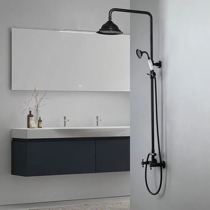 Chester Rainfall Showerhead with Handheld Shower Exposed Shower System Antique Black - 
