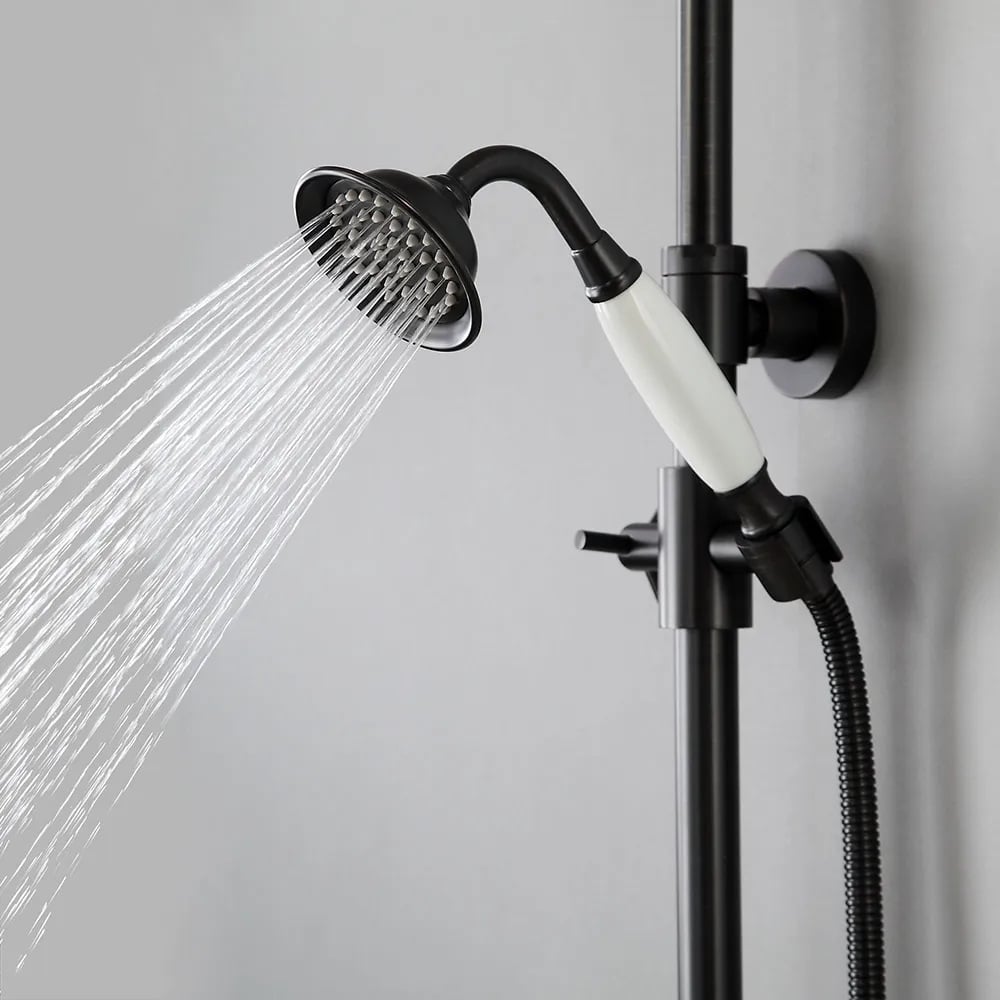Chester Rainfall Showerhead with Handheld Shower Exposed Shower System Antique Black - 