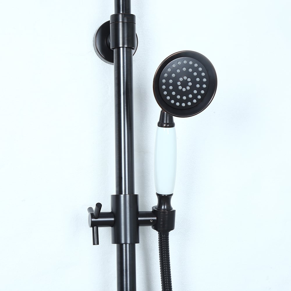 Chester Rainfall Showerhead with Handheld Shower Exposed Shower System Antique Black - 