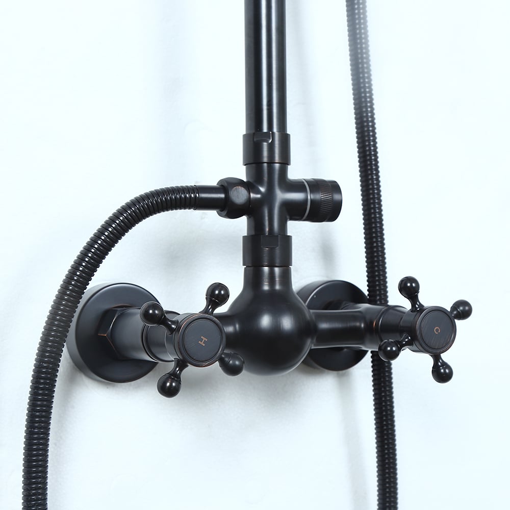 Chester Rainfall Showerhead with Handheld Shower Exposed Shower System Antique Black - 