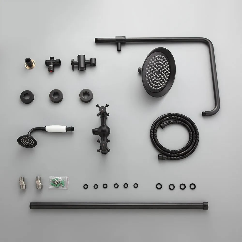 Chester Rainfall Showerhead with Handheld Shower Exposed Shower System Antique Black - 