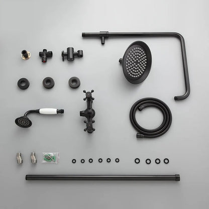 Chester Rainfall Showerhead with Handheld Shower Exposed Shower System Antique Black - 