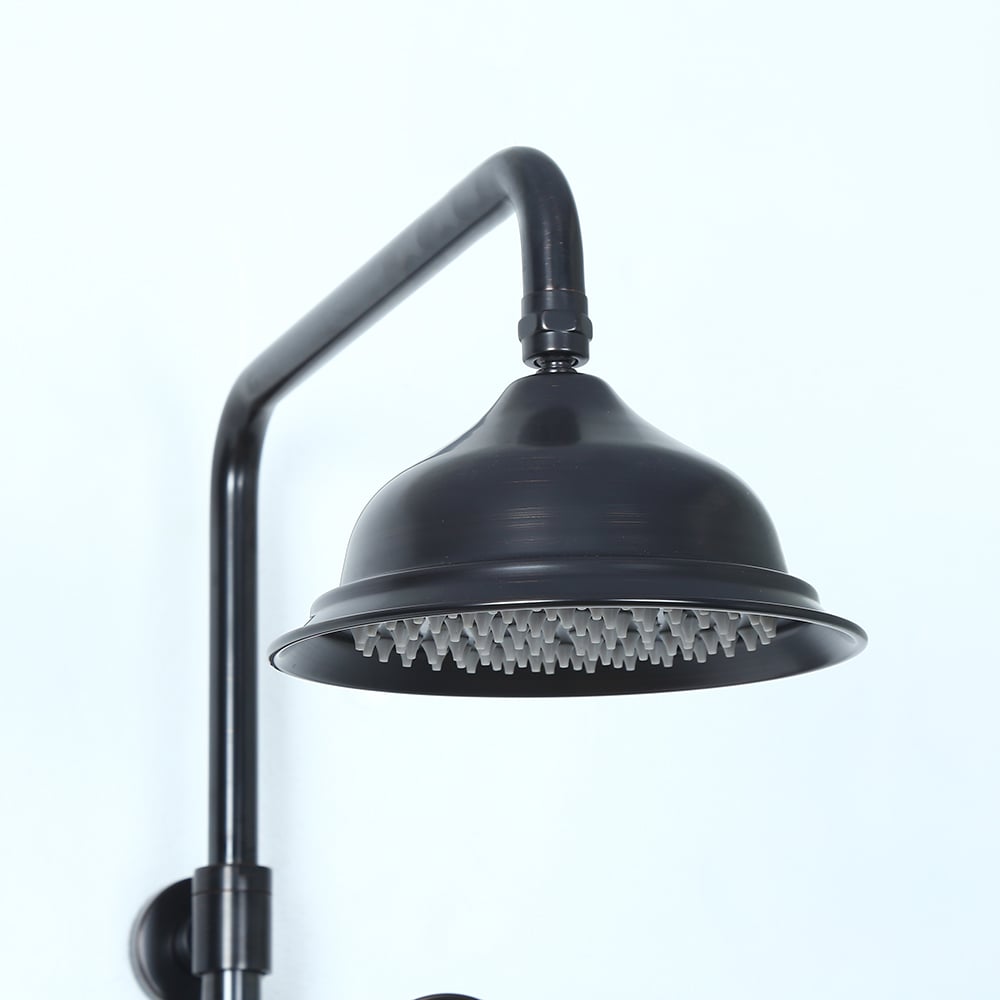 Chester Rainfall Showerhead with Handheld Shower Exposed Shower System Antique Black - 