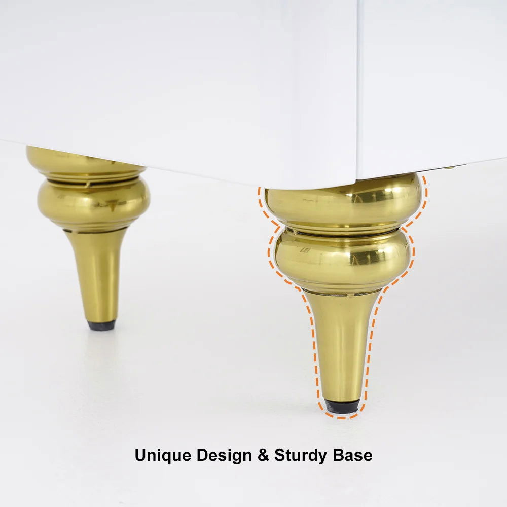 Chift Modern White TV Stand 4-Door 2-Drawer Luxurious Media Console for TV Up to 85 Inch - 