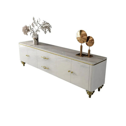 Chift Modern White TV Stand 4-Door 2-Drawer Luxurious Media Console for TV Up to 85 Inch - Homary