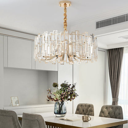 Clytia 10-Light Modern Crystal Chandelier with Adjustable Chain in Gold - 