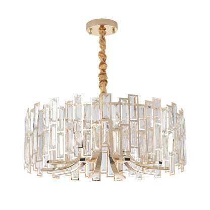 Clytia 10-Light Modern Crystal Chandelier with Adjustable Chain in Gold - 