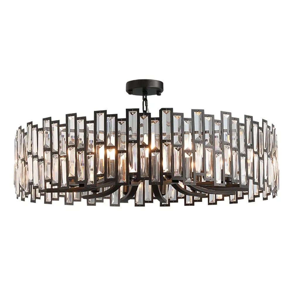 Clytia 10-Light Modern Crystal Chandelier with Adjustable Chain in Gold - Homary
