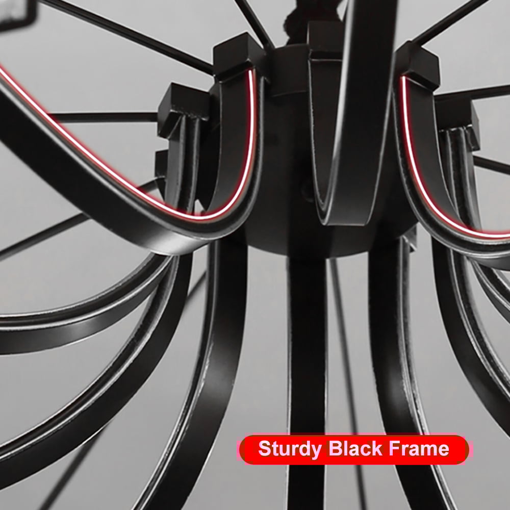 Clytia Modern Geometric Crystal Chandelier 14-Light with Adjustable Chain in Black - 