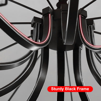 Clytia Modern Geometric Crystal Chandelier 14-Light with Adjustable Chain in Black - 